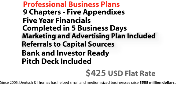 We are professional business plan writers. The process of developing a document for raising capital is complex. Our firm can work with you throughout the entire business planning process. Over the past 13 years, we have developed a comprehensive methodology for creating a professional business plan that is appropriate for a bank, investor, or other funding source. During this time, we have worked with more than 2,400 clients. Our primary focus is working with small businesses, both established and startups. 